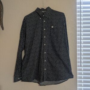 Cinch Men's Black and White Button Down Shirt